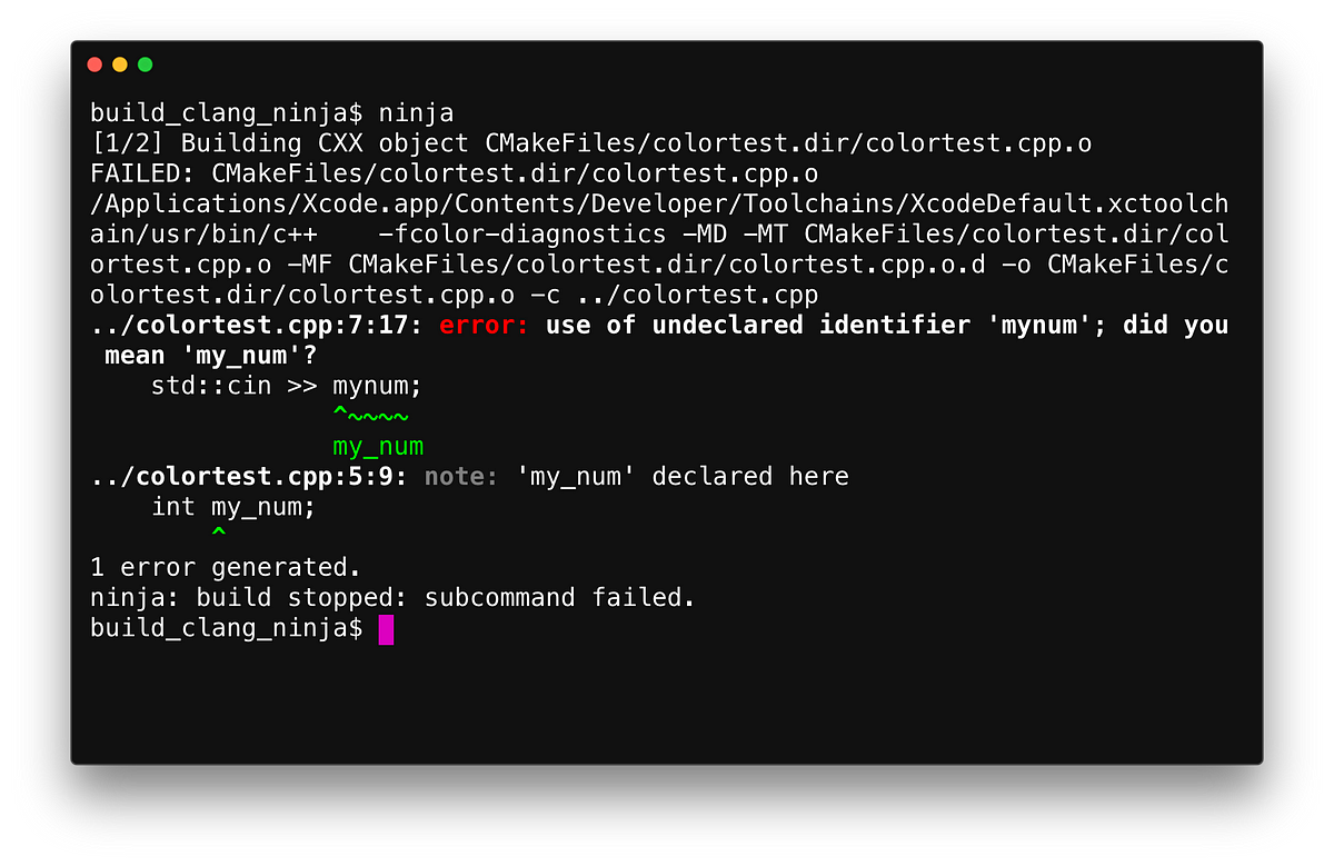 Colored C++ Compiler Output With Ninja (Clang/GCC) | By Austin Lasher ...