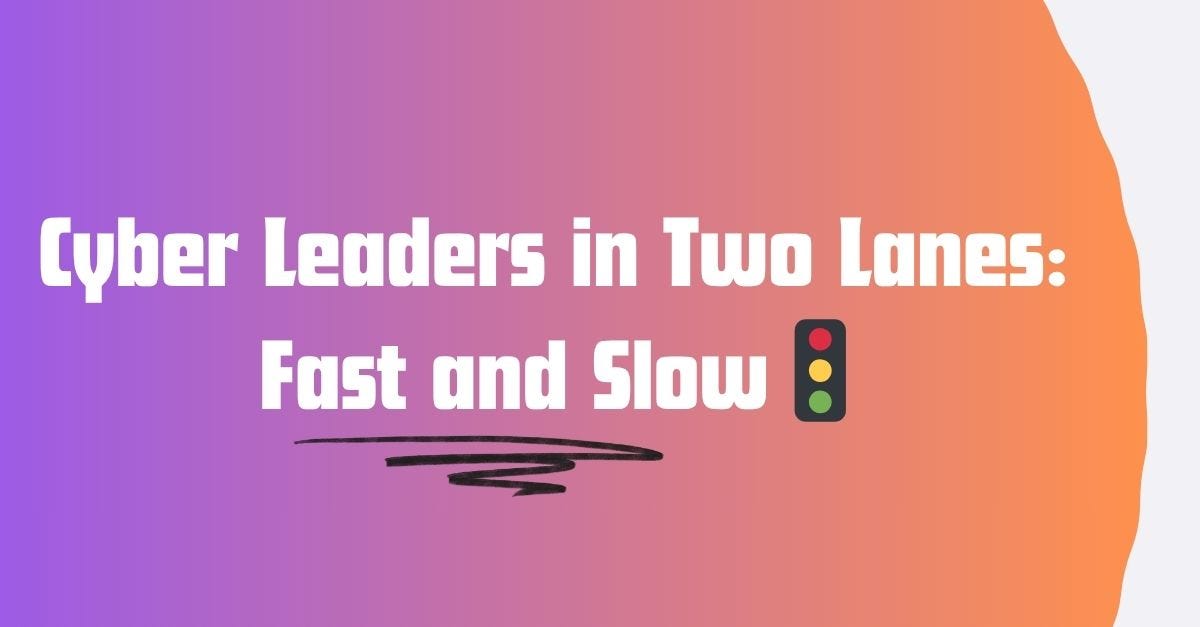 Cybersecurity in Two Lanes: Fast and Slow
