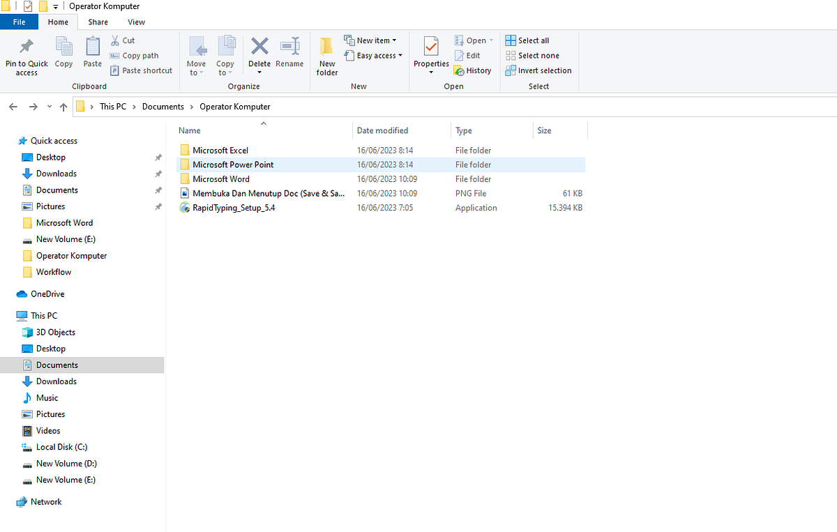 Day 2 (Membuat Folder Serta Merename Folder, Save & Save As Document