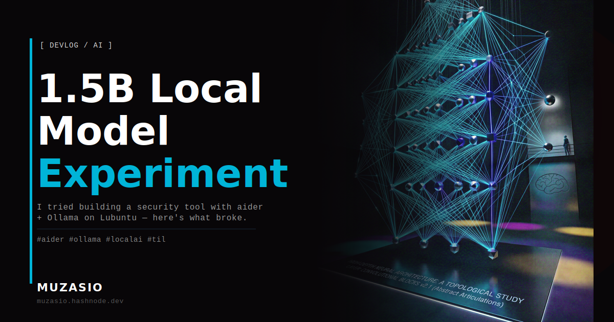 Why My 1.5B Local Model Couldn’t Build a Security Tool (aider + Ollama breakdown)