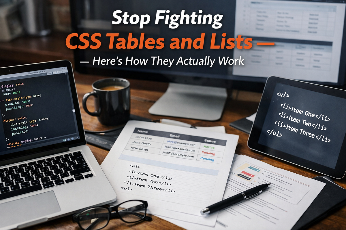 Stop Fighting CSS Tables and Lists — Here’s How They Actually Work | by ...