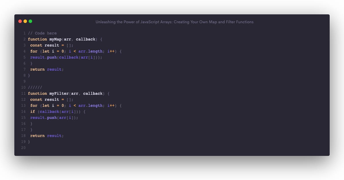Unleashing the Power of JavaScript Arrays Creating Your Own Map and