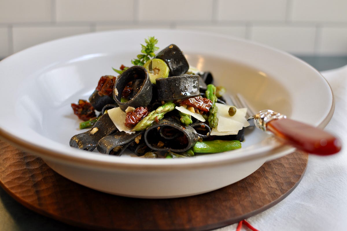 Squid Ink Pasta with Olive Sauce. Recently ANNE and I went to the