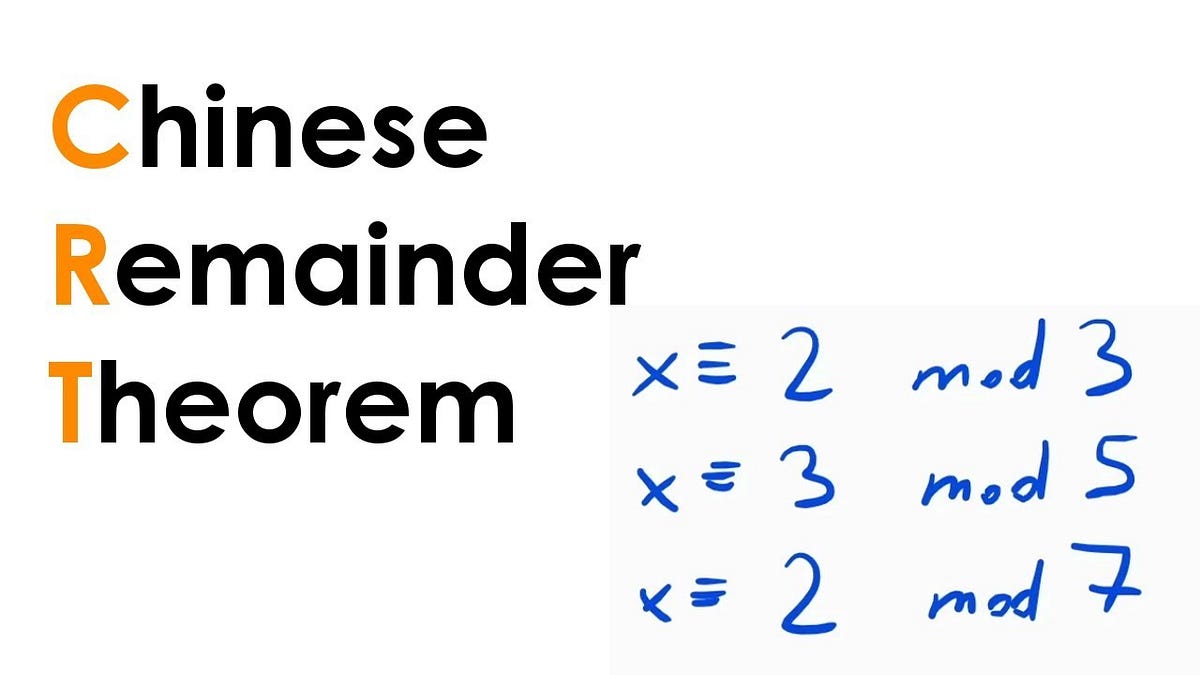 Chinese remainder theorem(CRT) | Information Security | Solving Examples  with Steps | Implementation using C++ | by Mr. Viraj Shelar | Medium