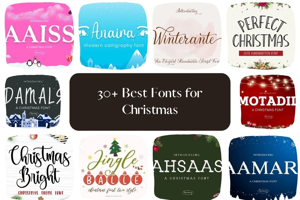 30+ Best Fonts for Christmas Designs & Decorations | Bootcamp