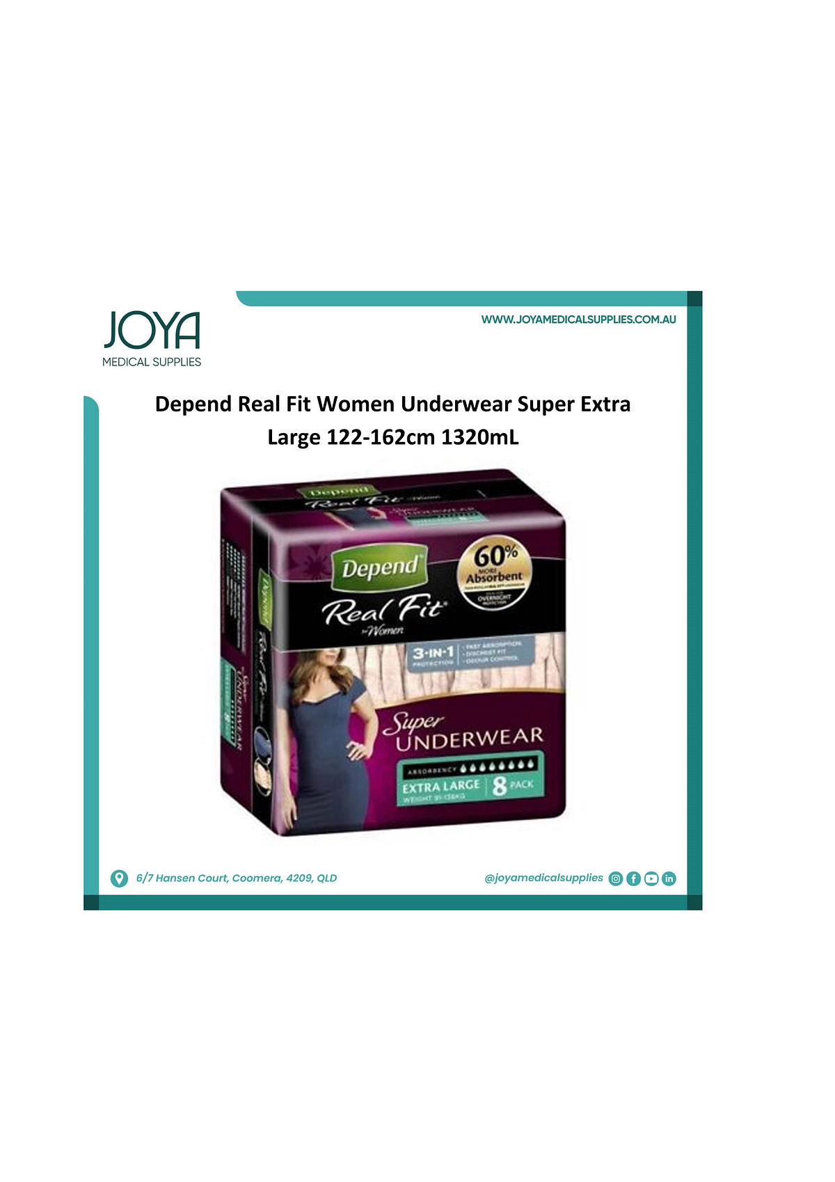 Depend Women Real Fit Underwear Super Extra Large 16 Bulk Pack main image 0