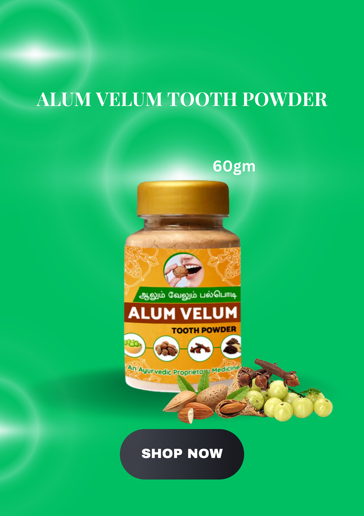 Herbal Tooth Powder for Oral Hygiene Alum Velum by Galaxy Health