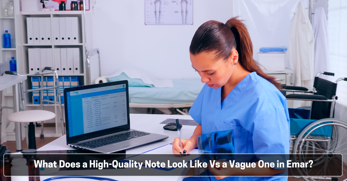 What Does a High-Quality Note Look Like Vs a Vague One in Emar?