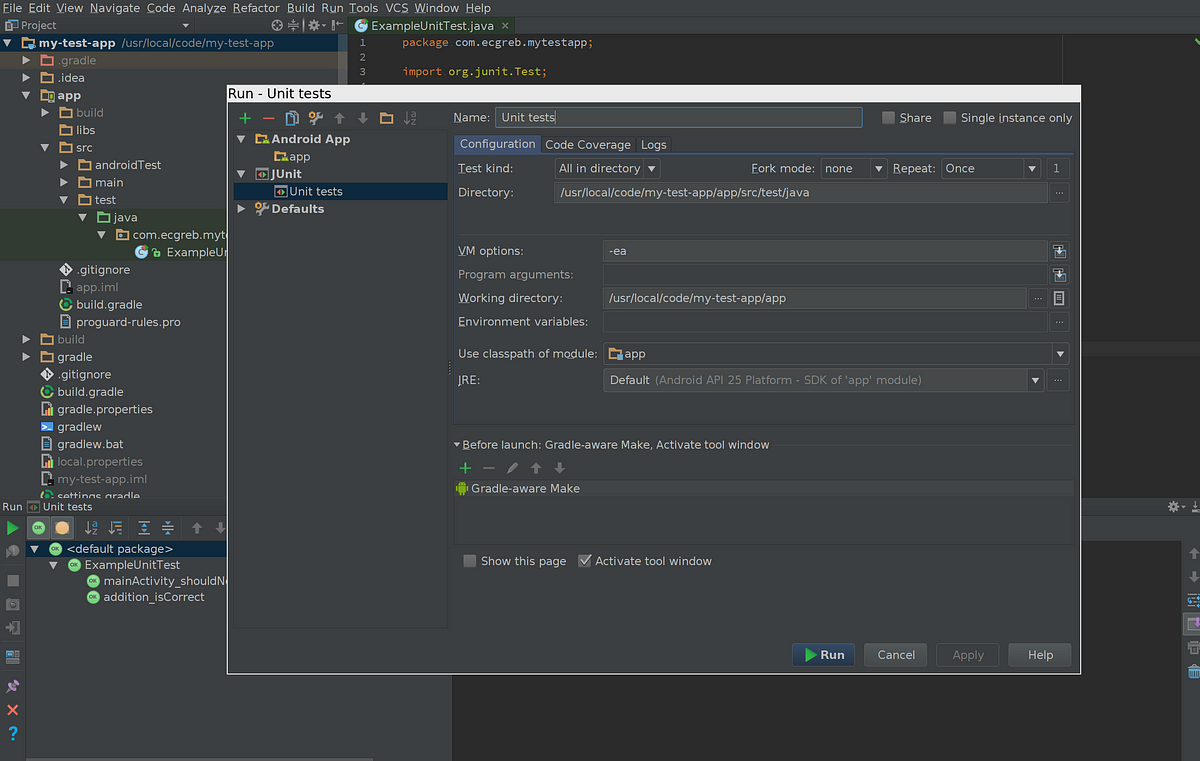 4 Shortcuts for running your tests in Android Studio | by Chuck Greb | Android  Testing | Medium