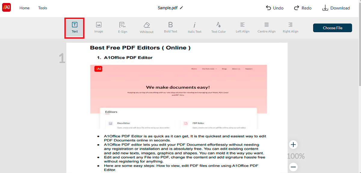 The Best Online PDF Editor to make your documents perfect A1Office
