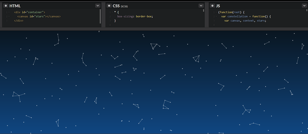 Constellation background with JS and TDD | by Gildardo Adrian Maravilla |  Medium