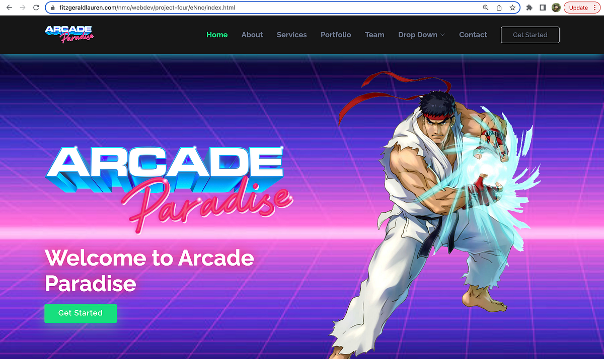 JavaScript Arcade [Project 4]. Arcade website and games coded using