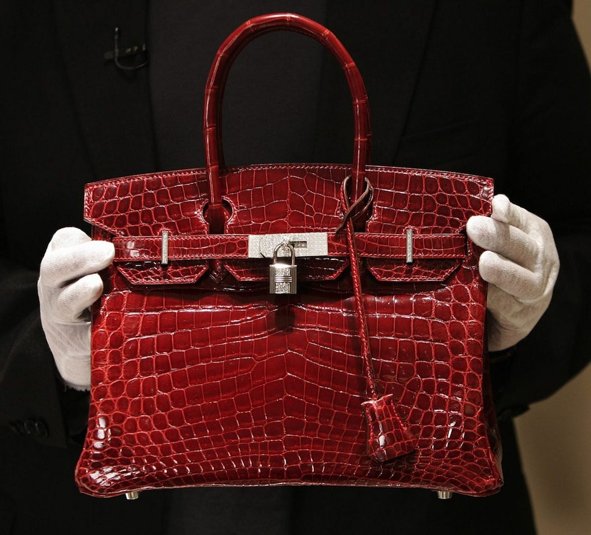 A diamond studded Hermes Birkin bag with millions of dollars of