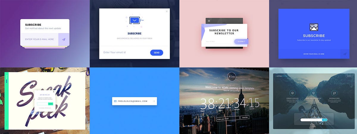 Subscribe UI Inspiration. via Muzli | by Muzli | Muzli - Design Inspiration
