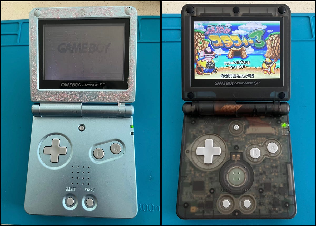 ゲームボーイアドバンスSP【IPS液晶化】 すぐ遊べるセット 写真参照
