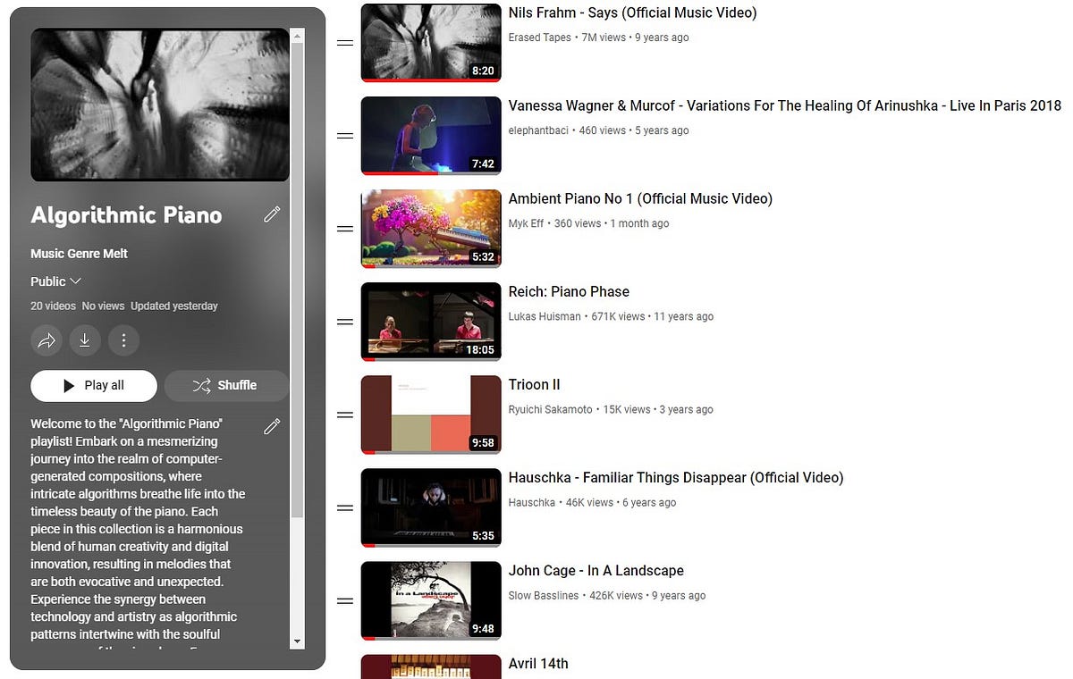 Algorithmic Piano - Music Genre Mind Melt - Medium