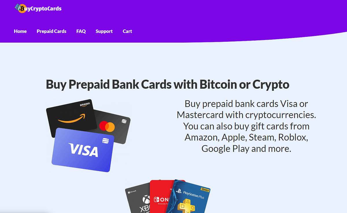 Buy Prepaid Visa or Mastercard Anonymously with Cryptocurrencies by