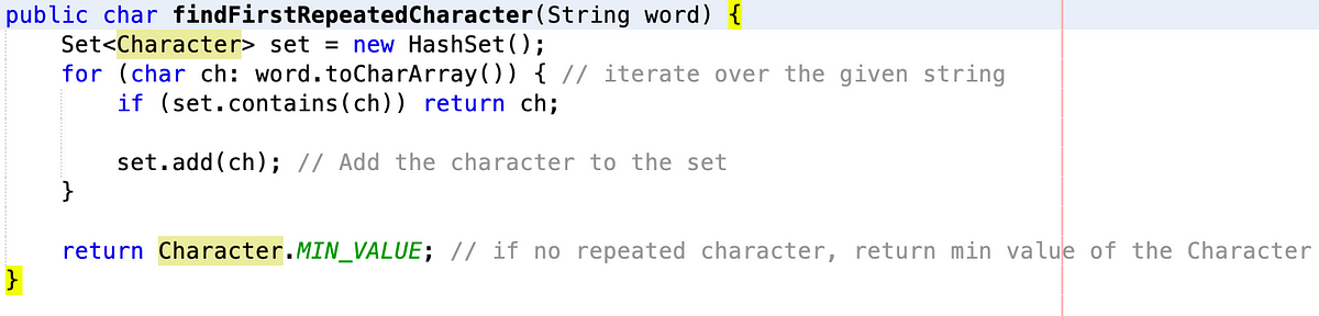 Java: First Repeated Character in a String | by Christopher | Software ...