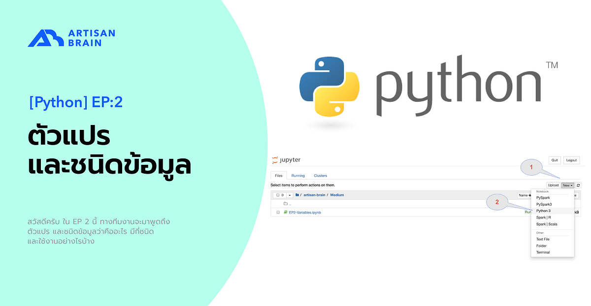 [Python] EP 2 : ตัวแปร และชนิดข้อมูล | by Master | Artisan Brain ...