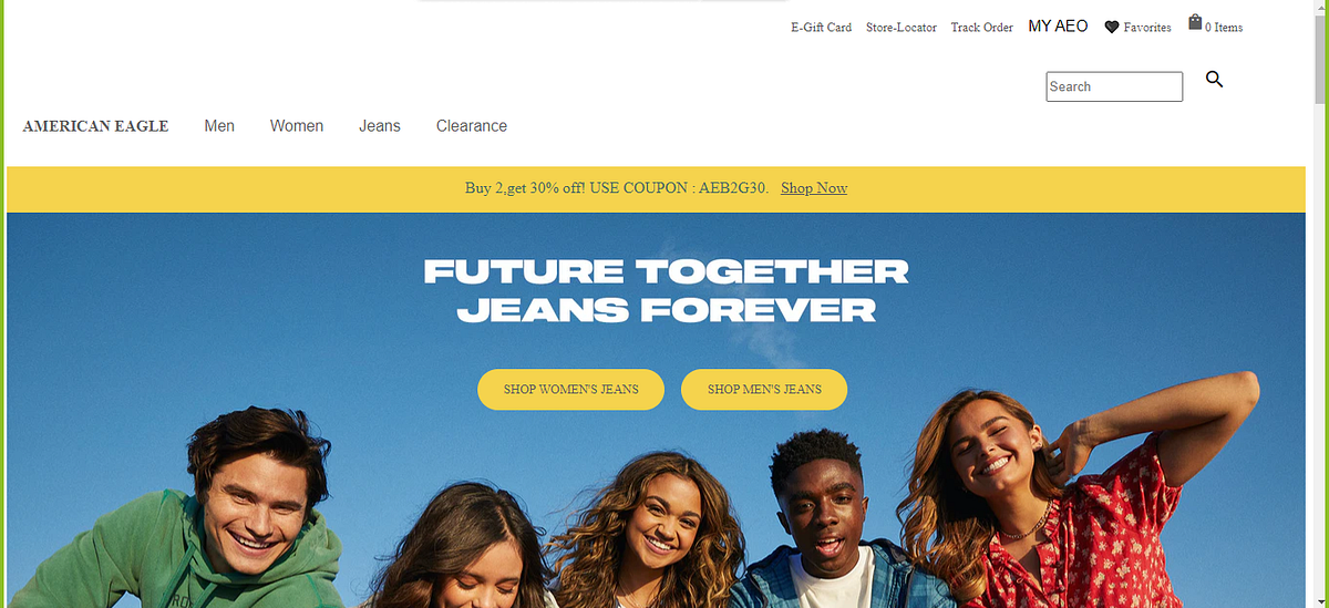american eagle official website