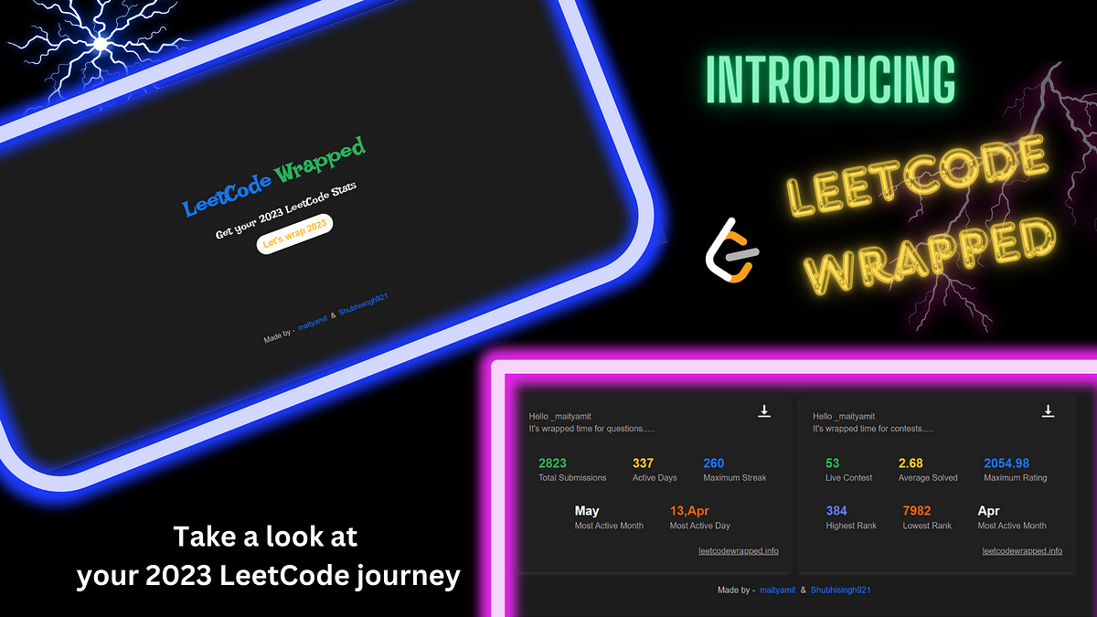 Introduce 𝗟𝗲𝗲𝘁𝗖𝗼𝗱𝗲𝗪𝗿𝗮𝗽𝗽𝗲𝗱 — Get your 2023 LeetCode Stats… 🚀 | by Amit ...