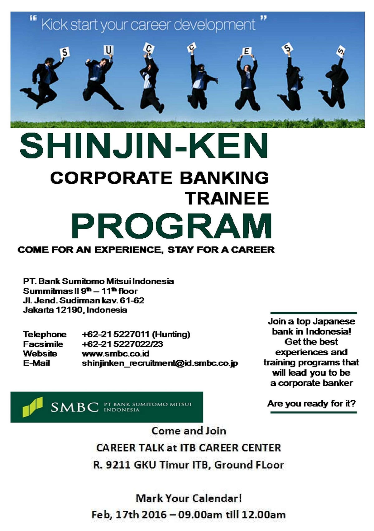PT. Bank Sumitomo Mitsui Indonesia CAREER TALK by ITB Career Center