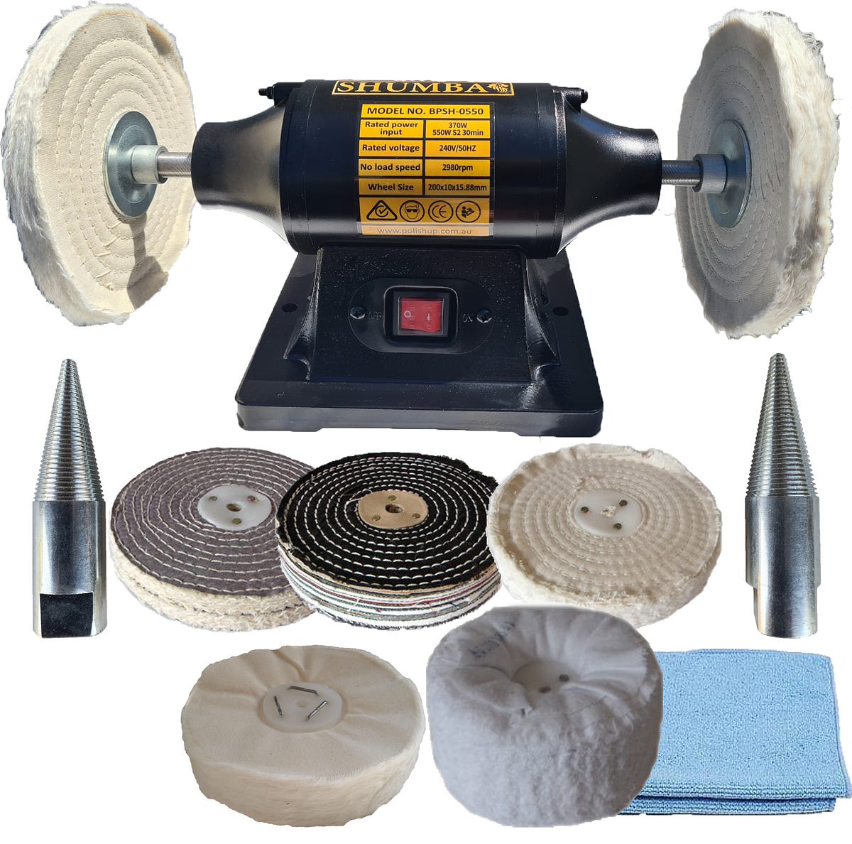 150mm 6 inch Polishing Kit Bench Polisher Polishup Medium
