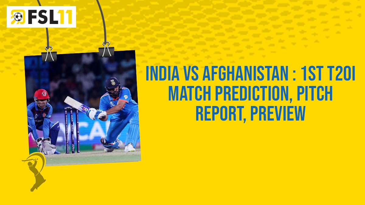 India vs Afghanistan 1st T20I Match Prediction, Pitch Report, Preview