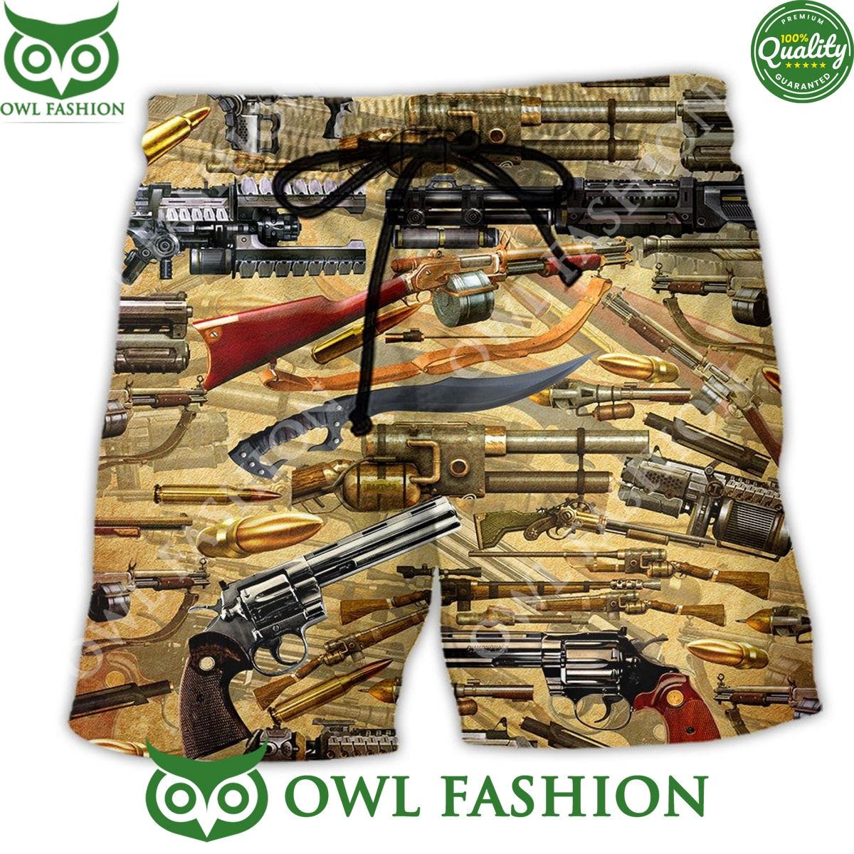 Gun Themed Hawaiian Shirts and Shorts A Surprisingly Hot Trend? by