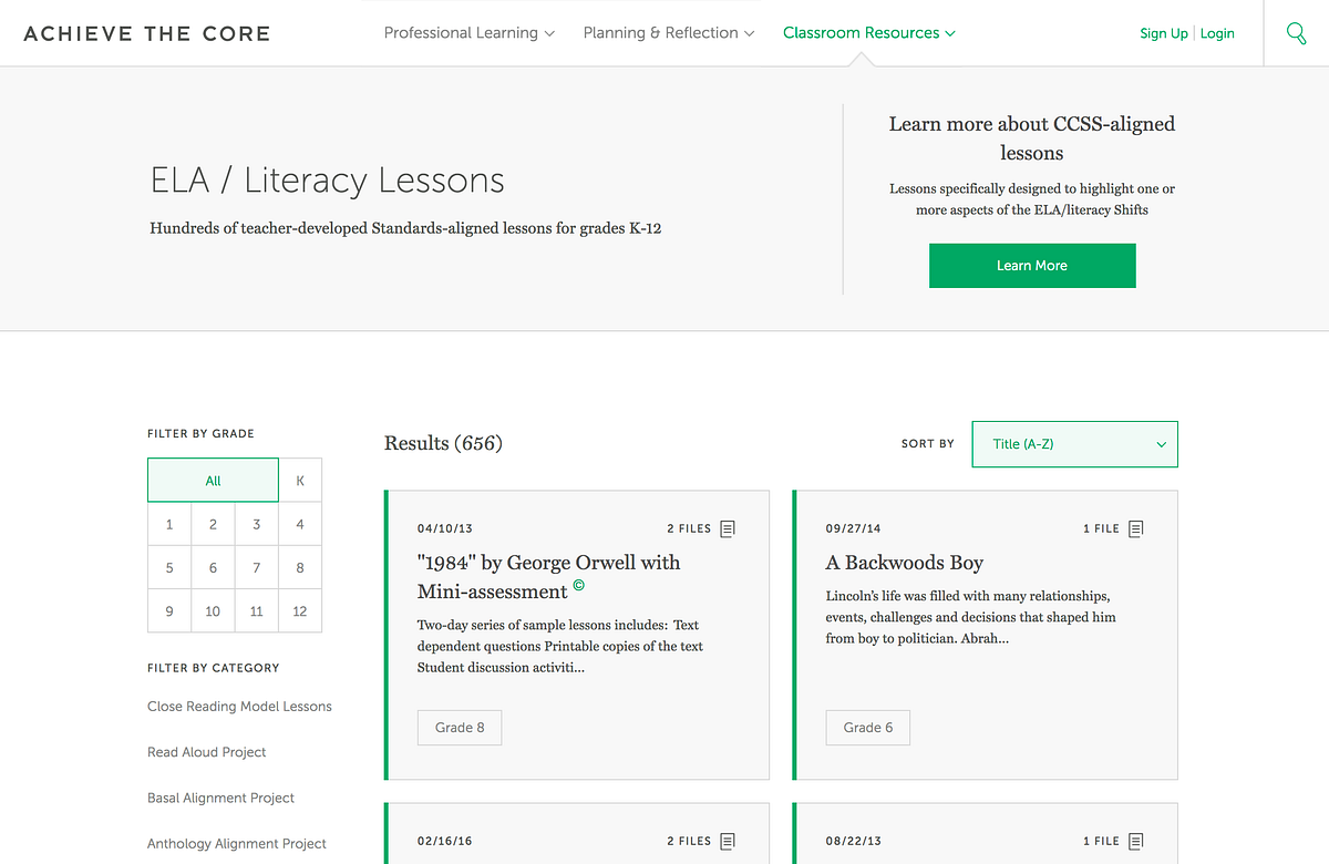 Achieve the Core — ELA/Literacy Lessons | by Amy Steelman ...