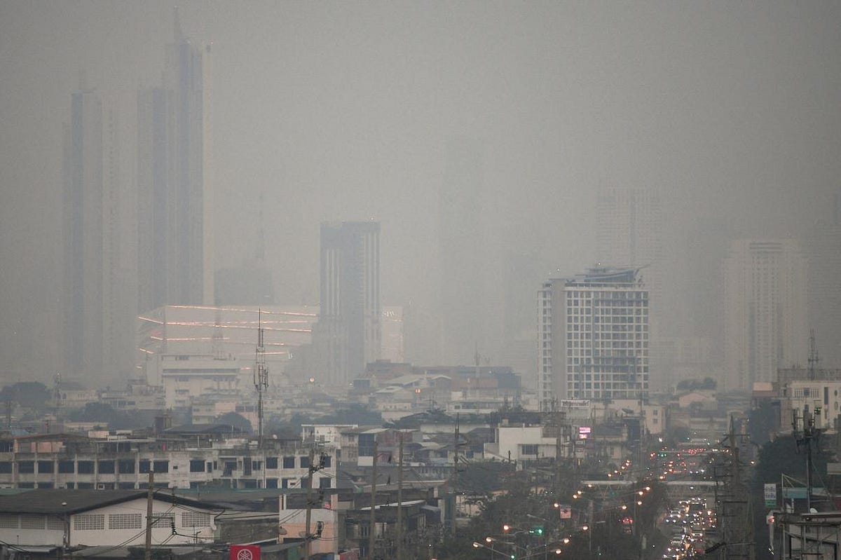 Air pollution in Thailand. Every year Northern Thailand is covered ...