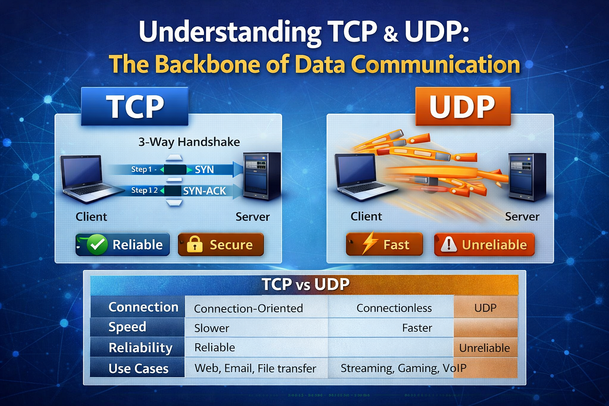 Understanding TCP & UDP: The Backbone of Data Communication | Medium