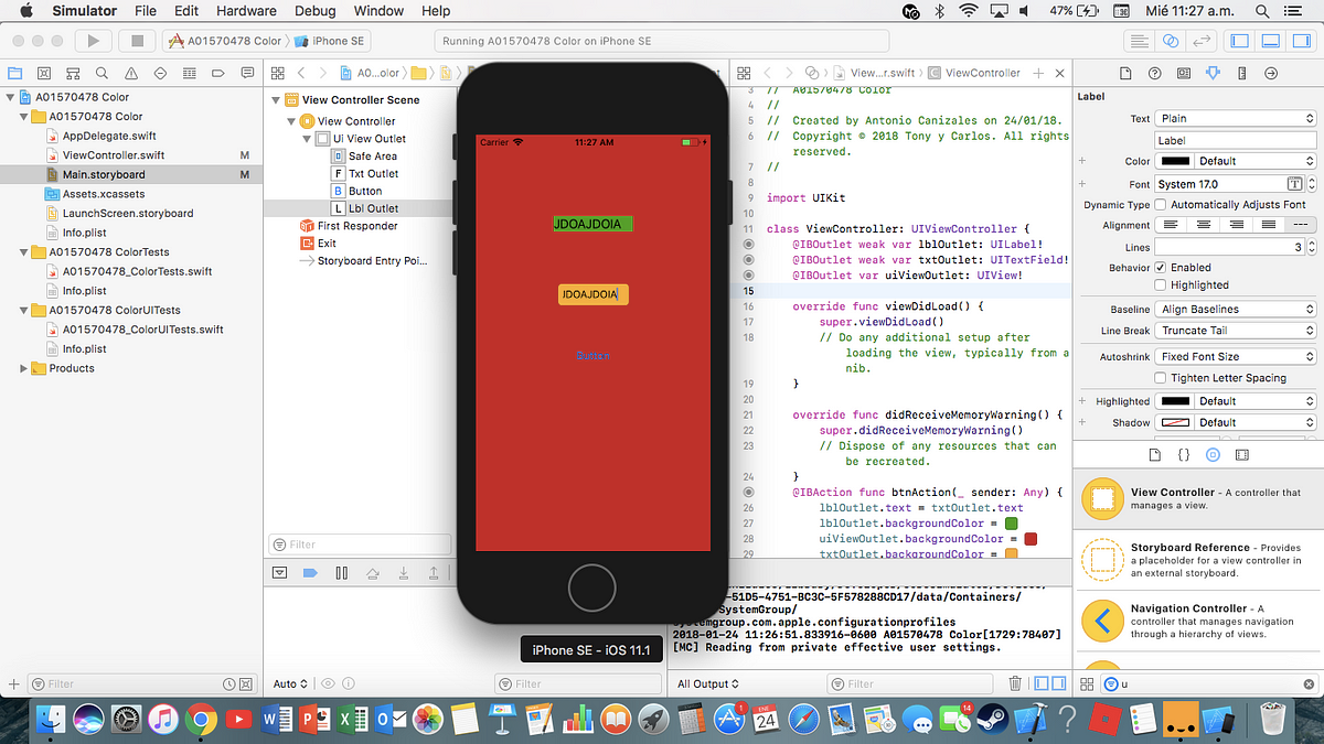 xCode Color Activity by José Antonio Canizales Medium