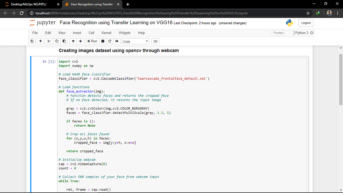 Face Recognition using Transfer Learning on VGG16 & by