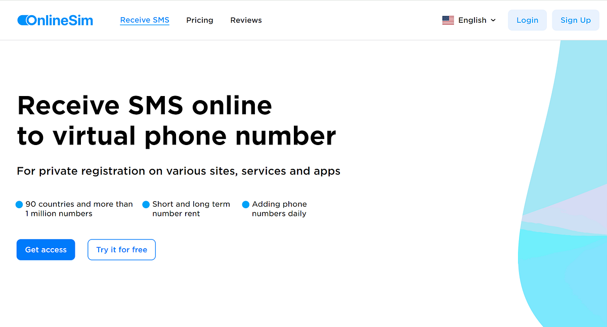 OnlineSIM Multicountry free virtual cell phone number to receive SMS