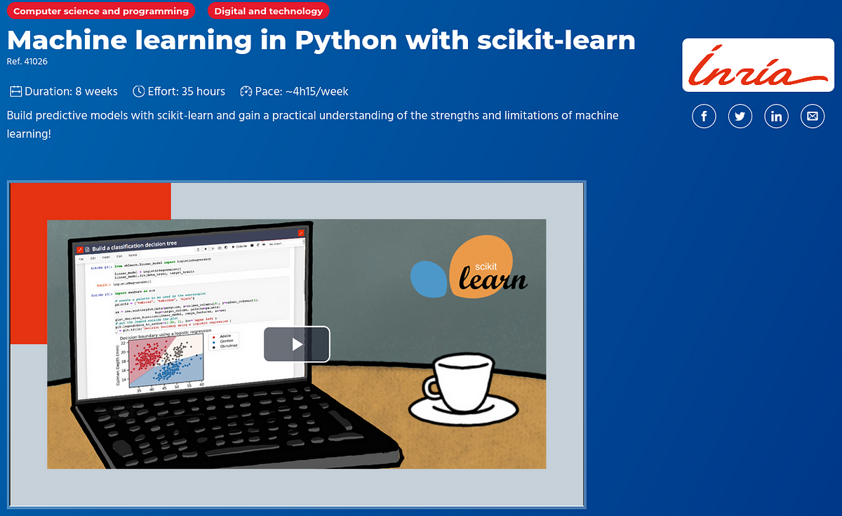 🇬🇧 If you want to learn Machine Learning, take this Scikit-learn course ...