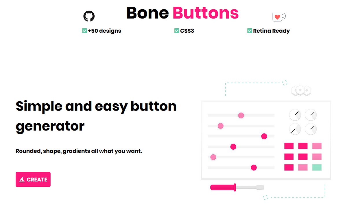 ⚡️Bone Buttons: A simple CSS button generator | by Boneluv | Medium