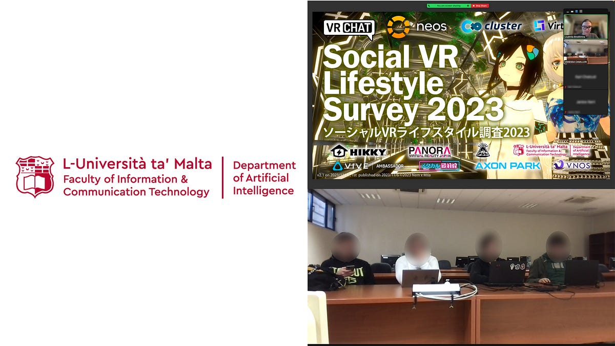 Presented “VR Lifestyle Survey” at the University of Malta — Human