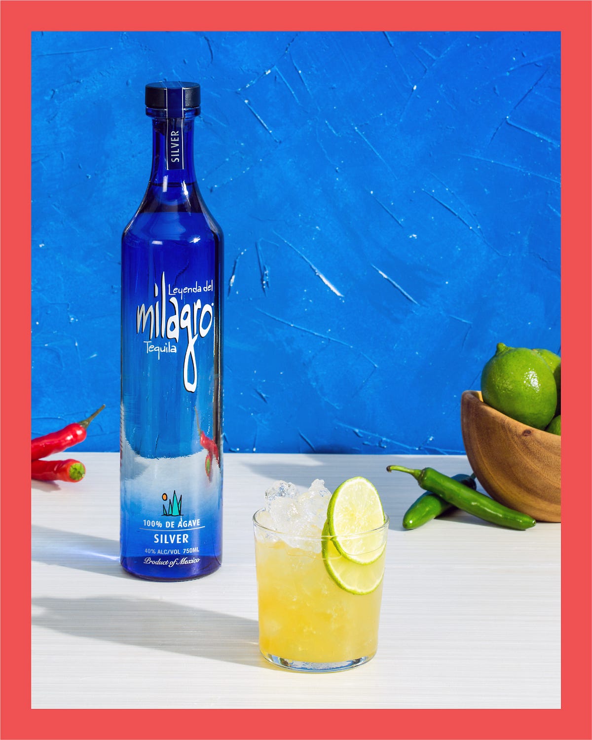 Milagro Spicy Margarita. Ingredients by Milagro Tequila Medium