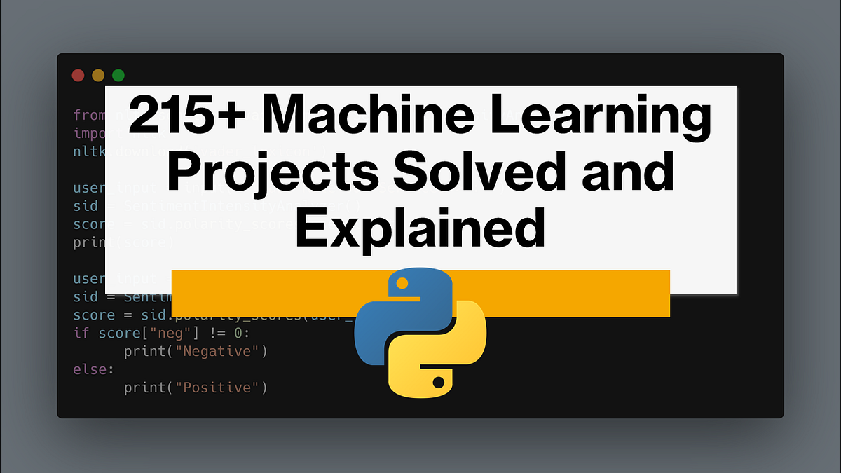 215 Machine Learning Projects Solved And Explained By Aman Kharwal Coders Camp Medium 4477