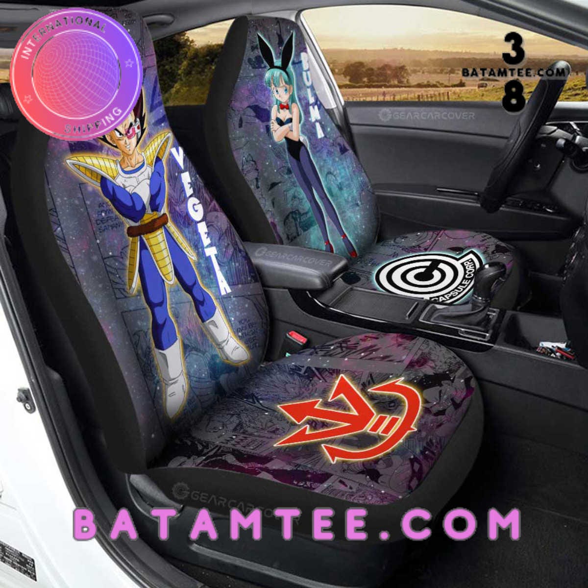 Bulma And Vegeta Car Seat Covers Custom Galaxy Style Dragon Ball