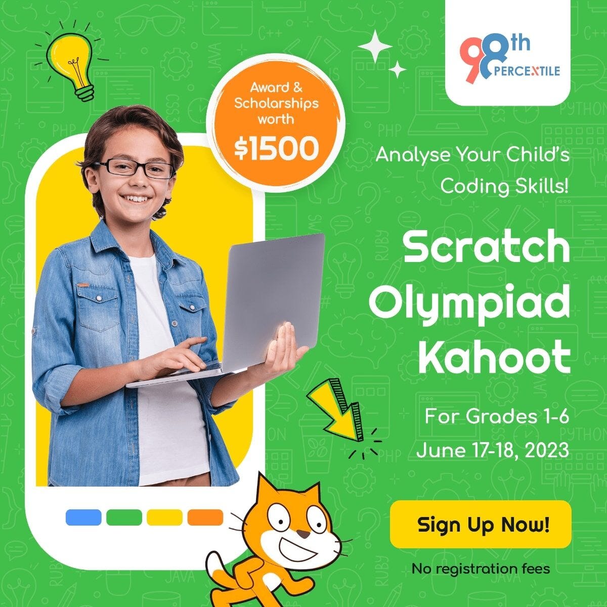 Scratch Coding Olympiad Kahoot Apply & Win 1500 Worth Awards by