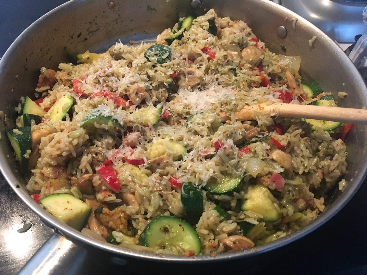 Comfort food Zucchini pepper chicken risotto by gin.tonic 901 cooks Medium