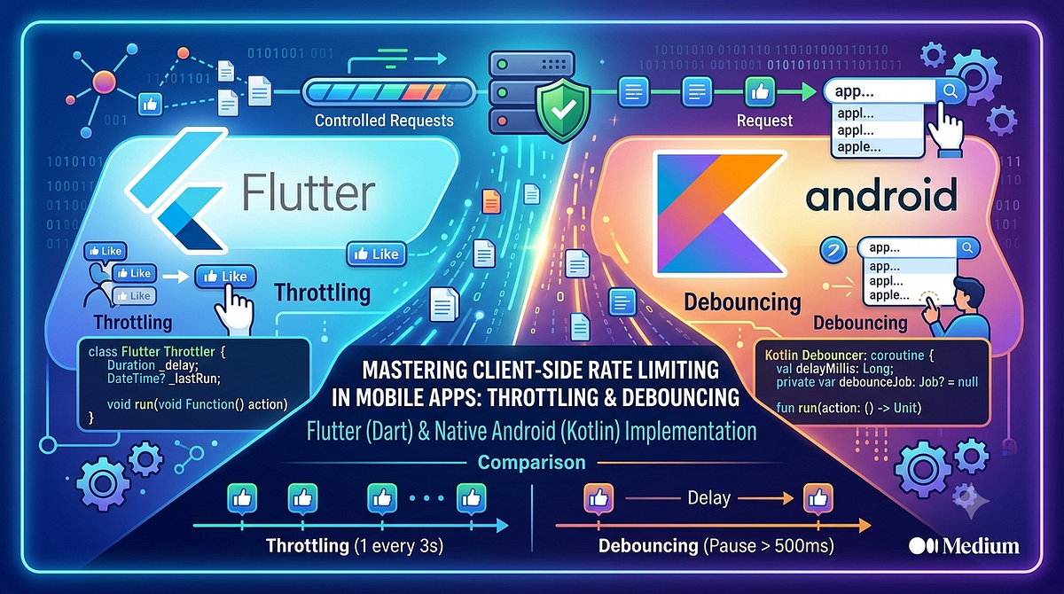Mastering Client-Side Rate Limiting in Mobile Apps: Throttling & Debouncing in Flutter and Kotlin