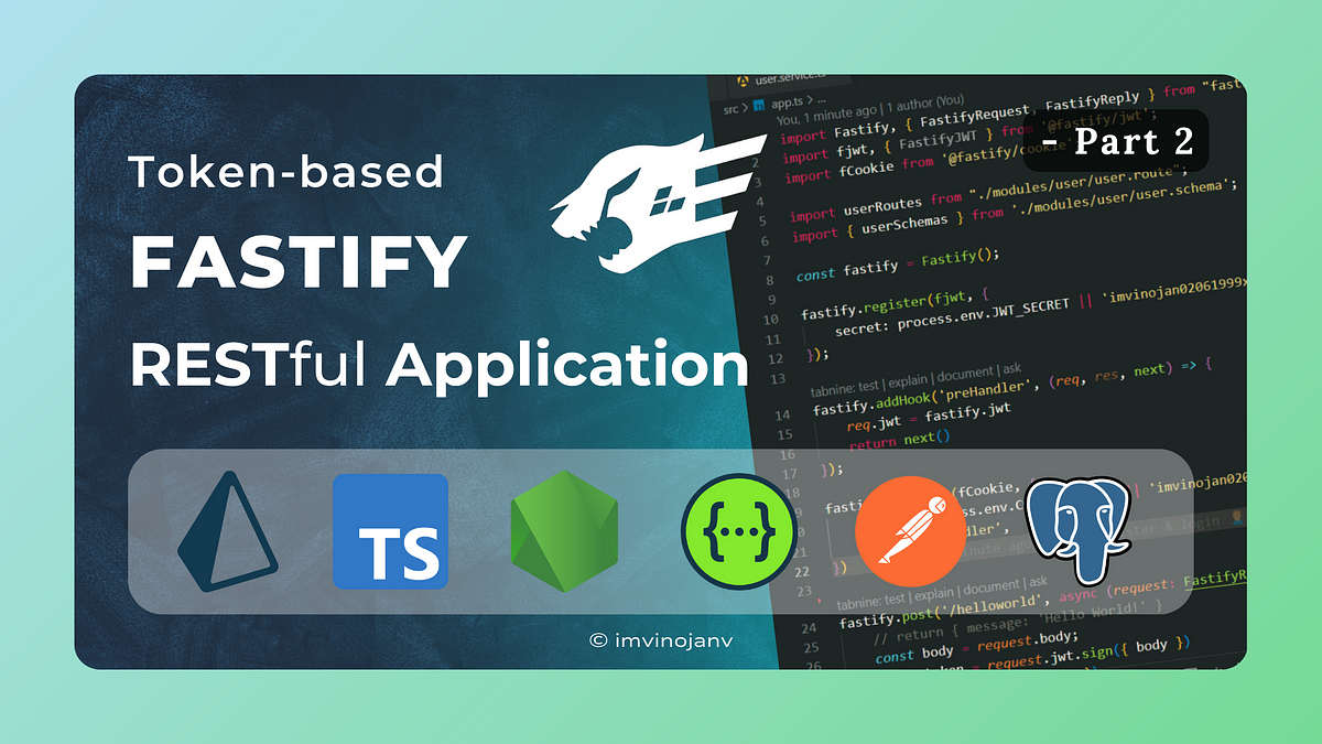 Build A Token Based Restful Apis With Fastify Prisma And Typescript — Part 2 By Vinojan 2427