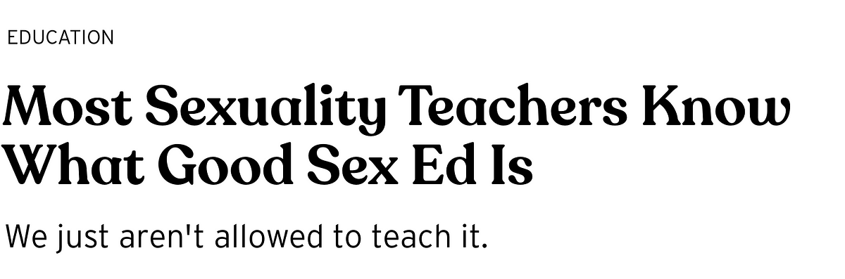 Most Sexuality Teachers Know What Good Sex Ed Is By Maryanne Groff Rawlings Bright Magazine