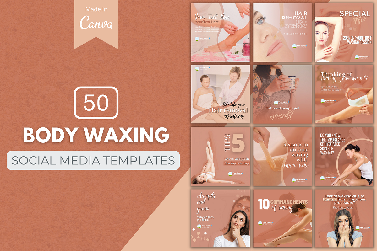 50 Best Body Waxing Canva Templates To Promote Your Body Waxing