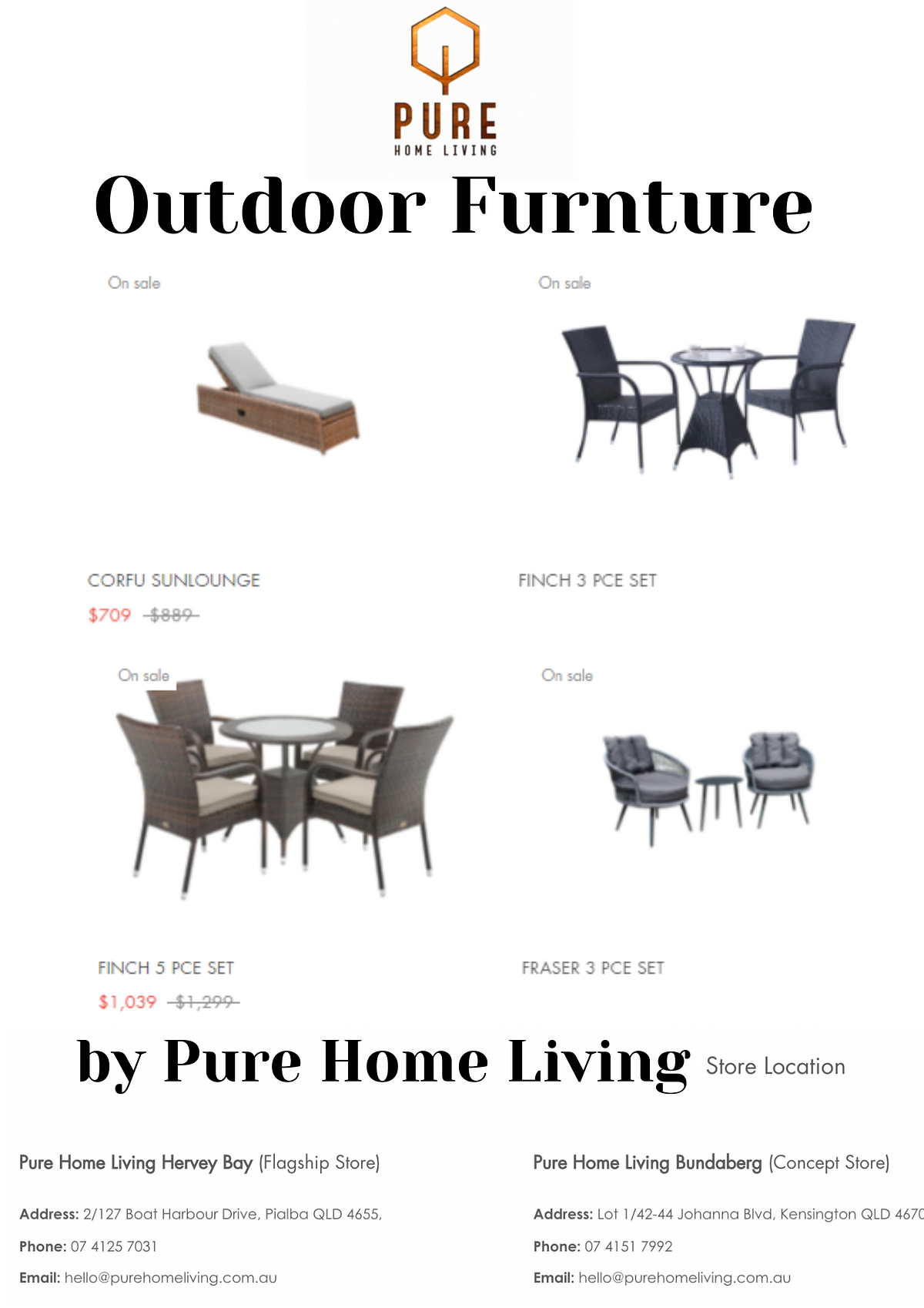 Outdoor Furniture By Pure Home Living Amazing outdoor furniture for