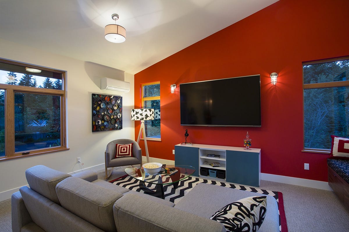 EVOKE Living Space . Movie Night Indoors by Evoke Modern Medium
