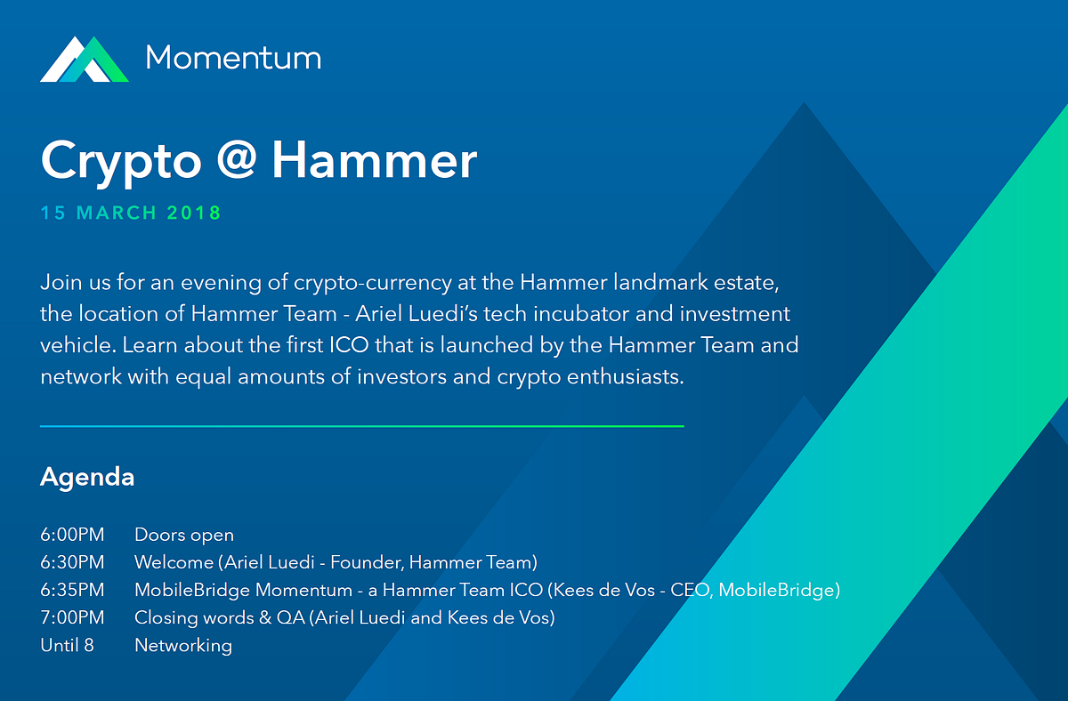 Join us at The Hammer for an evening of crypto! | by Kees de Vos | Medium